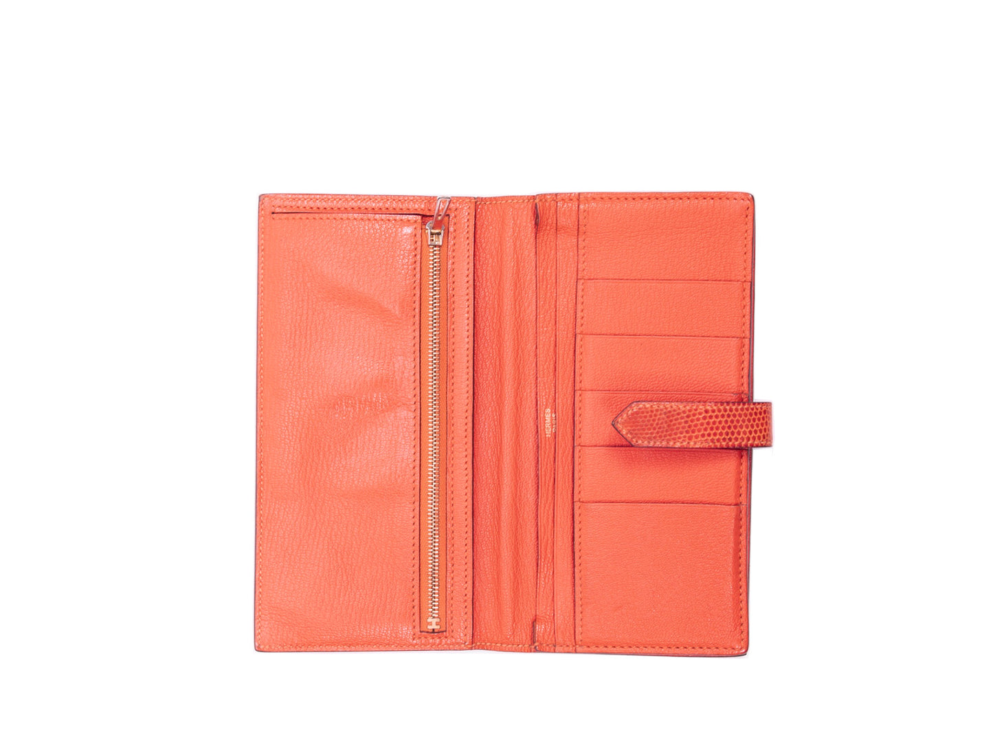 Hermes Bearn Wallet Orange Unisex