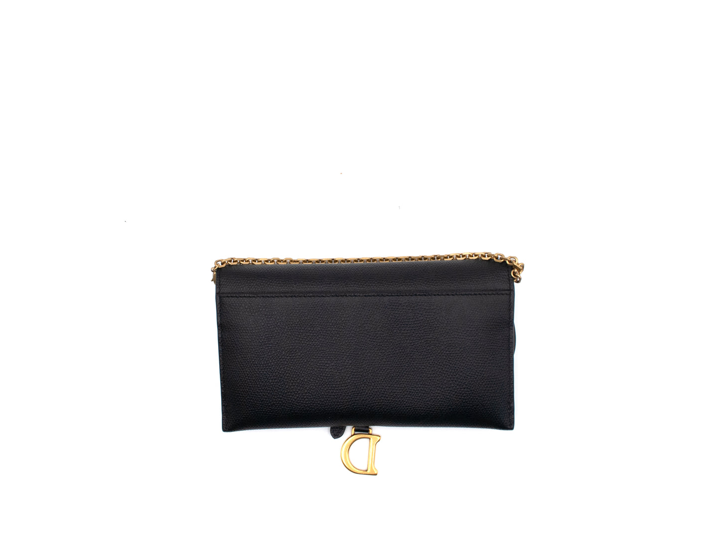 Christian Dior Saddle Woc Wallet on Chain Grained Calfskin