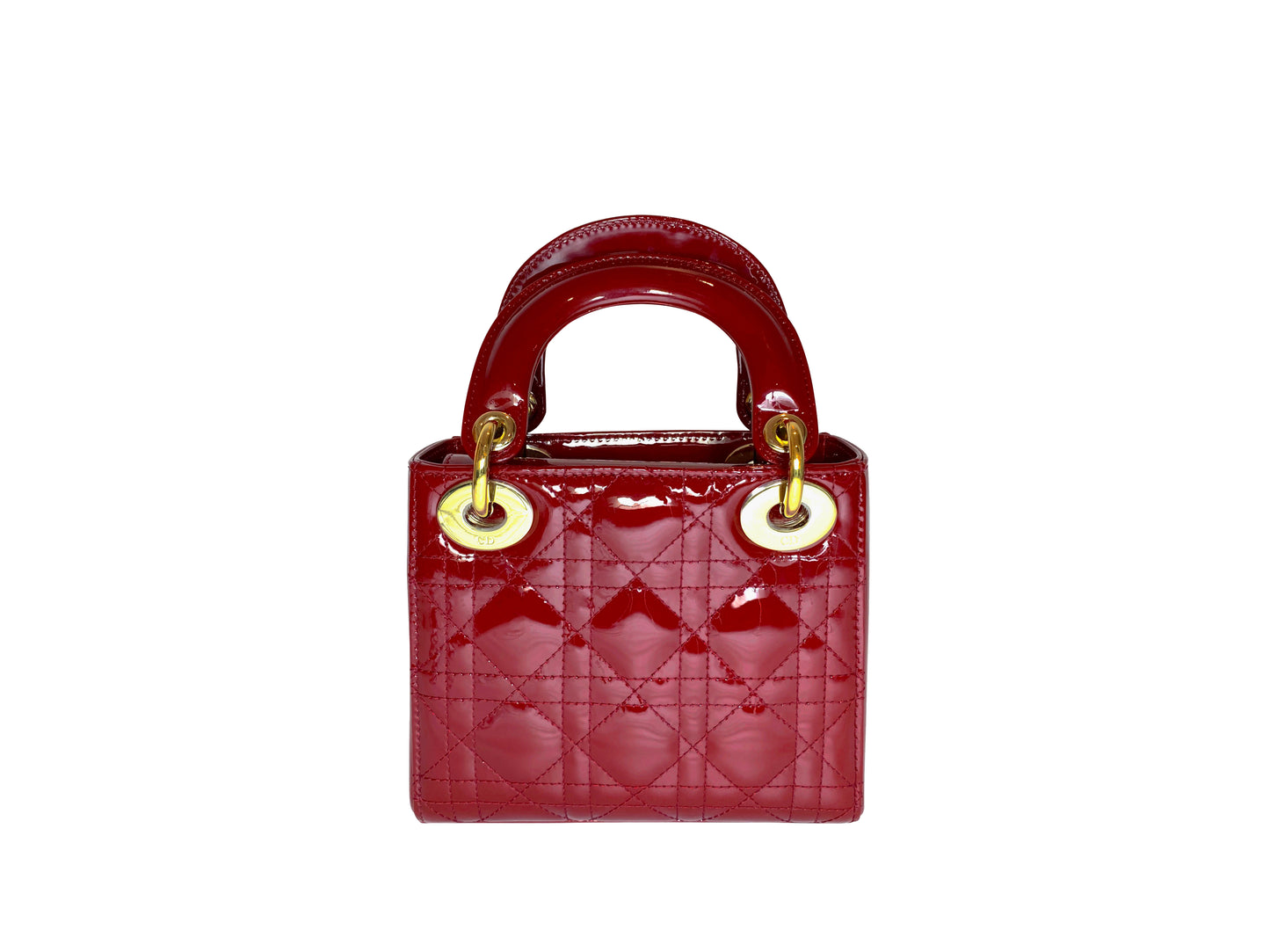 Christian Dior Lady Dior Mini Patent Red
