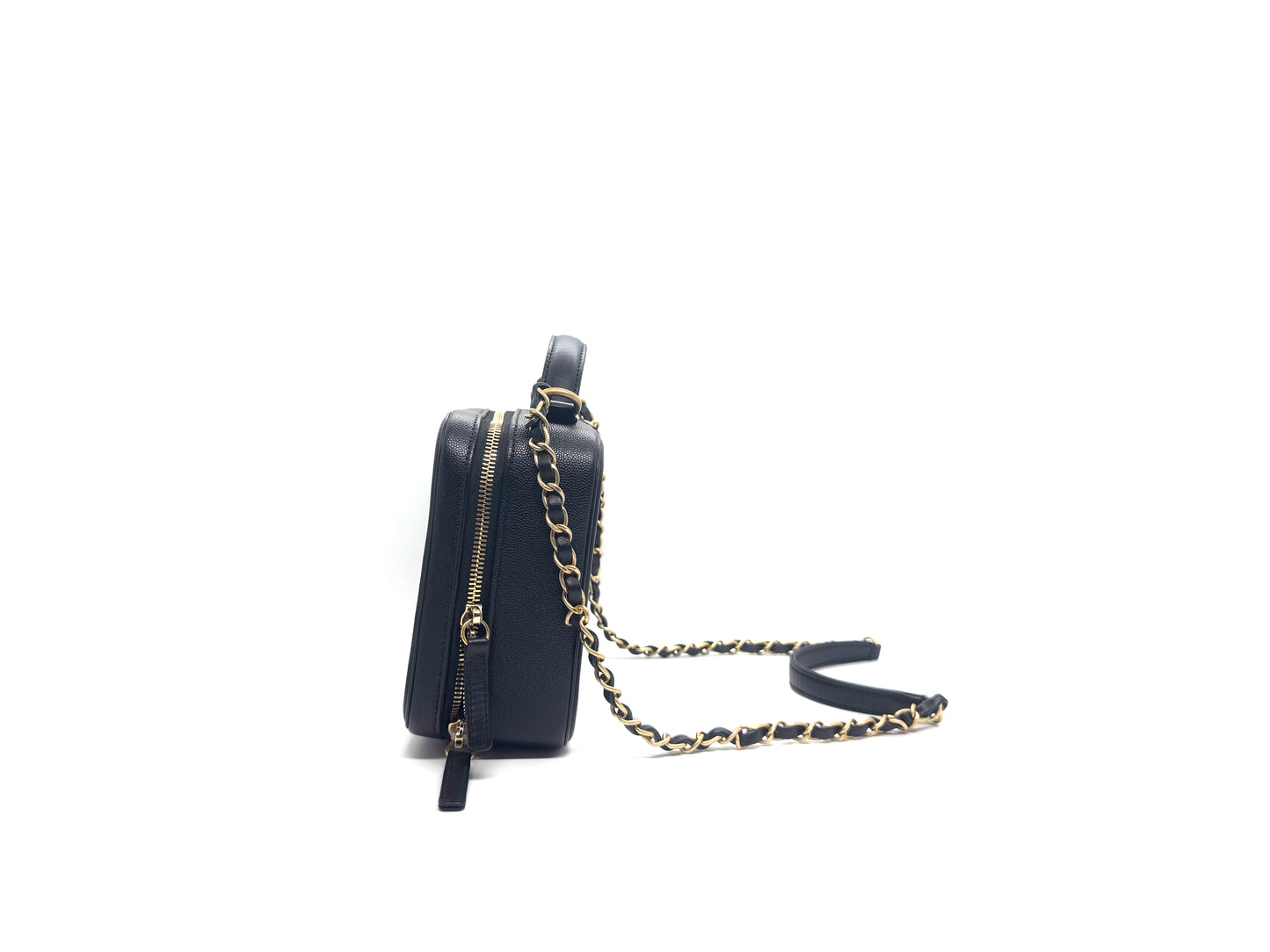Chanel Caviar Filigree Camera Vanity Black Medium
