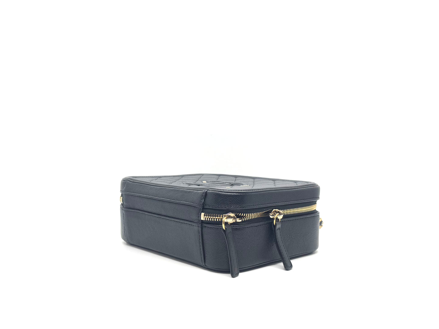 Chanel Caviar Filigree Camera Vanity Black Medium
