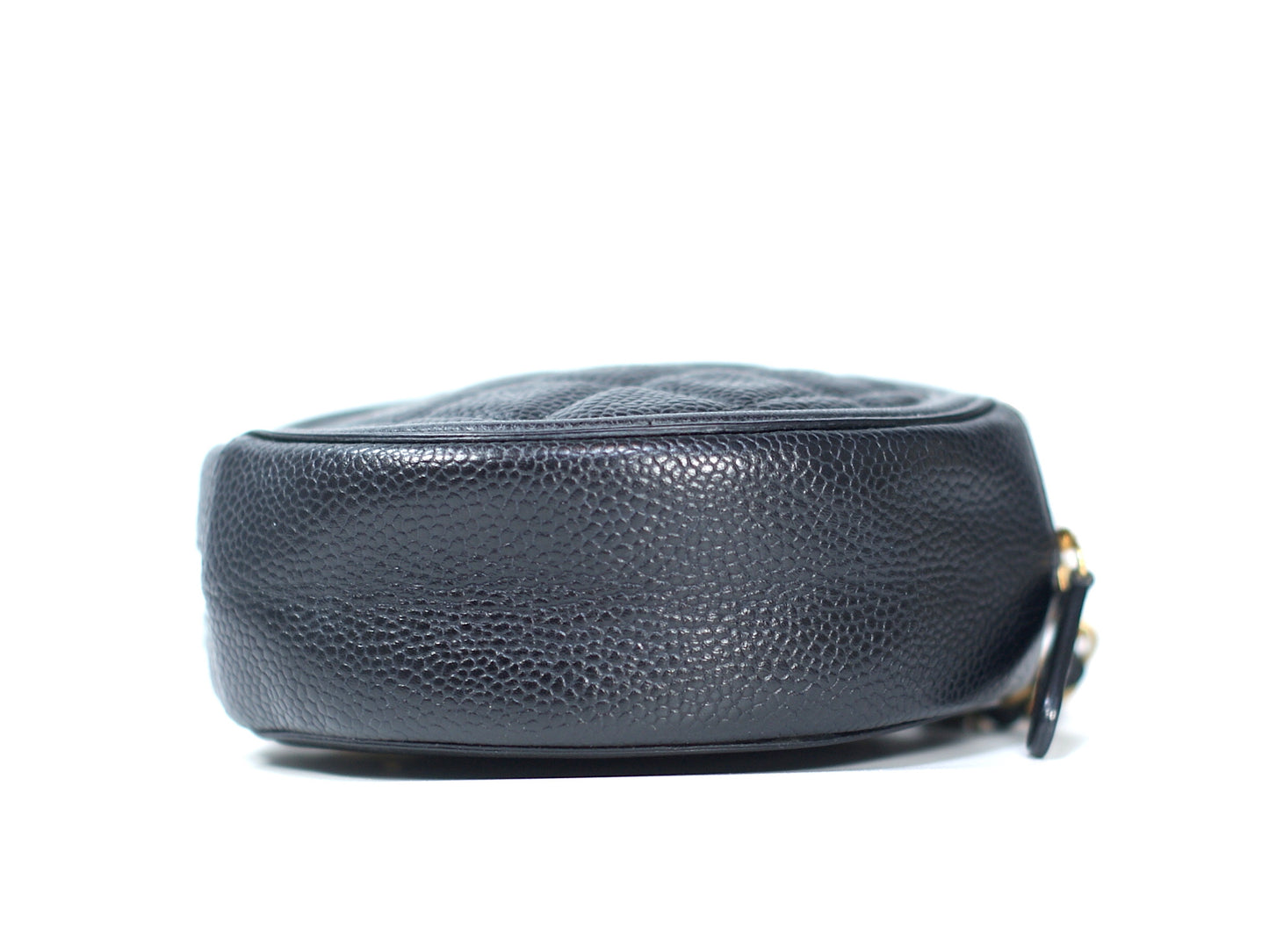 Chanel Black Caviar Round Clutch Crossbody Bag