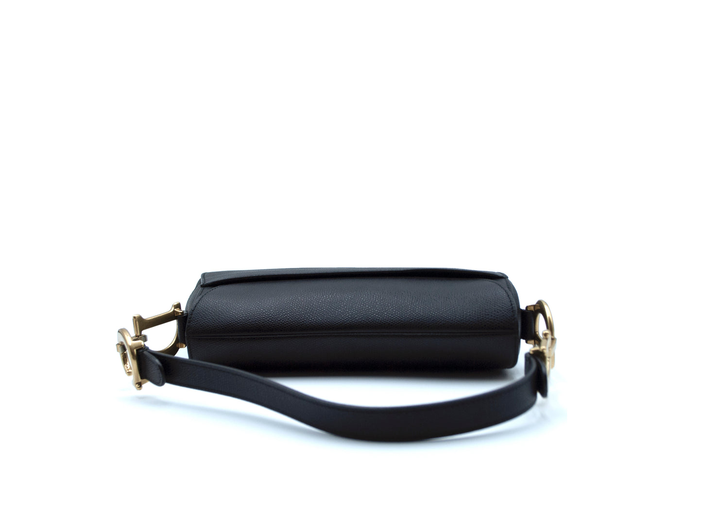 Christian Dior Saddle Medium Grained Calfskin Black