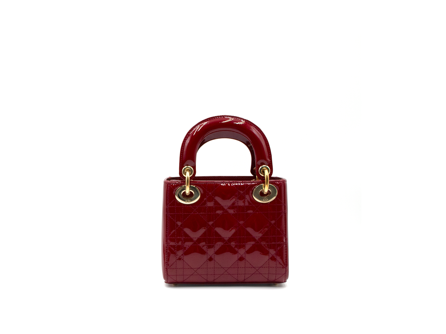 Christian Dior Lady Mini Patent Red