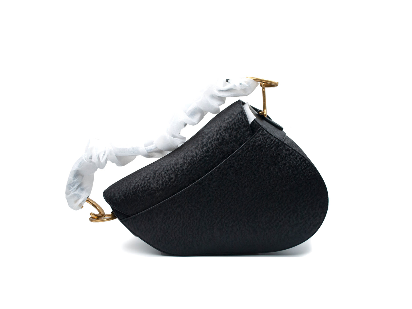 Christian Dior Saddle Medium Grained Calfskin Black