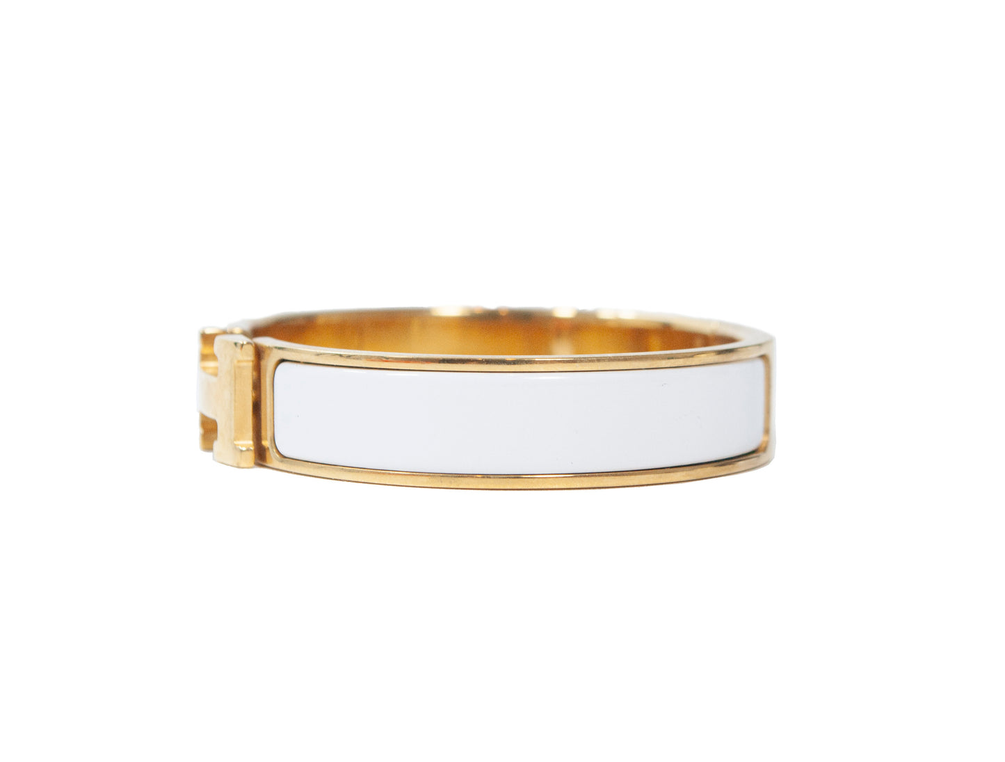 Hermes Small H Clic Bracelet White