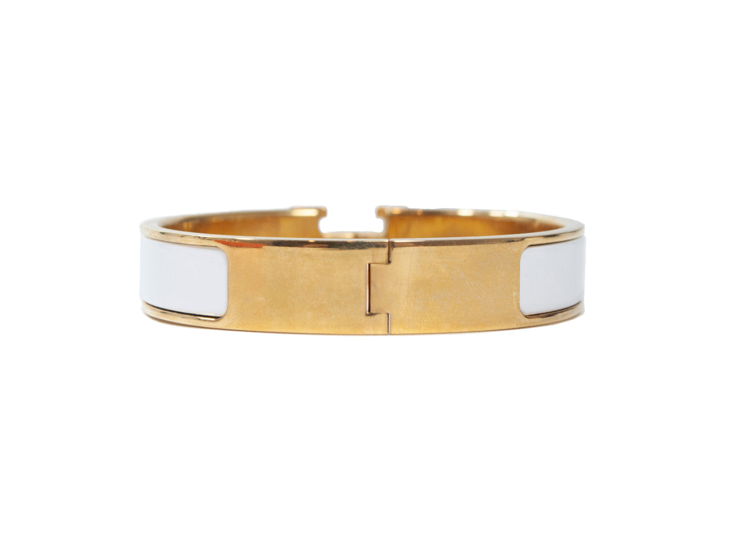 Hermes Small H Clic Bracelet White