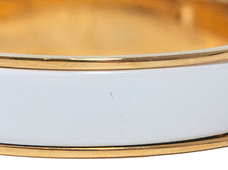 Hermes Small H Clic Bracelet White