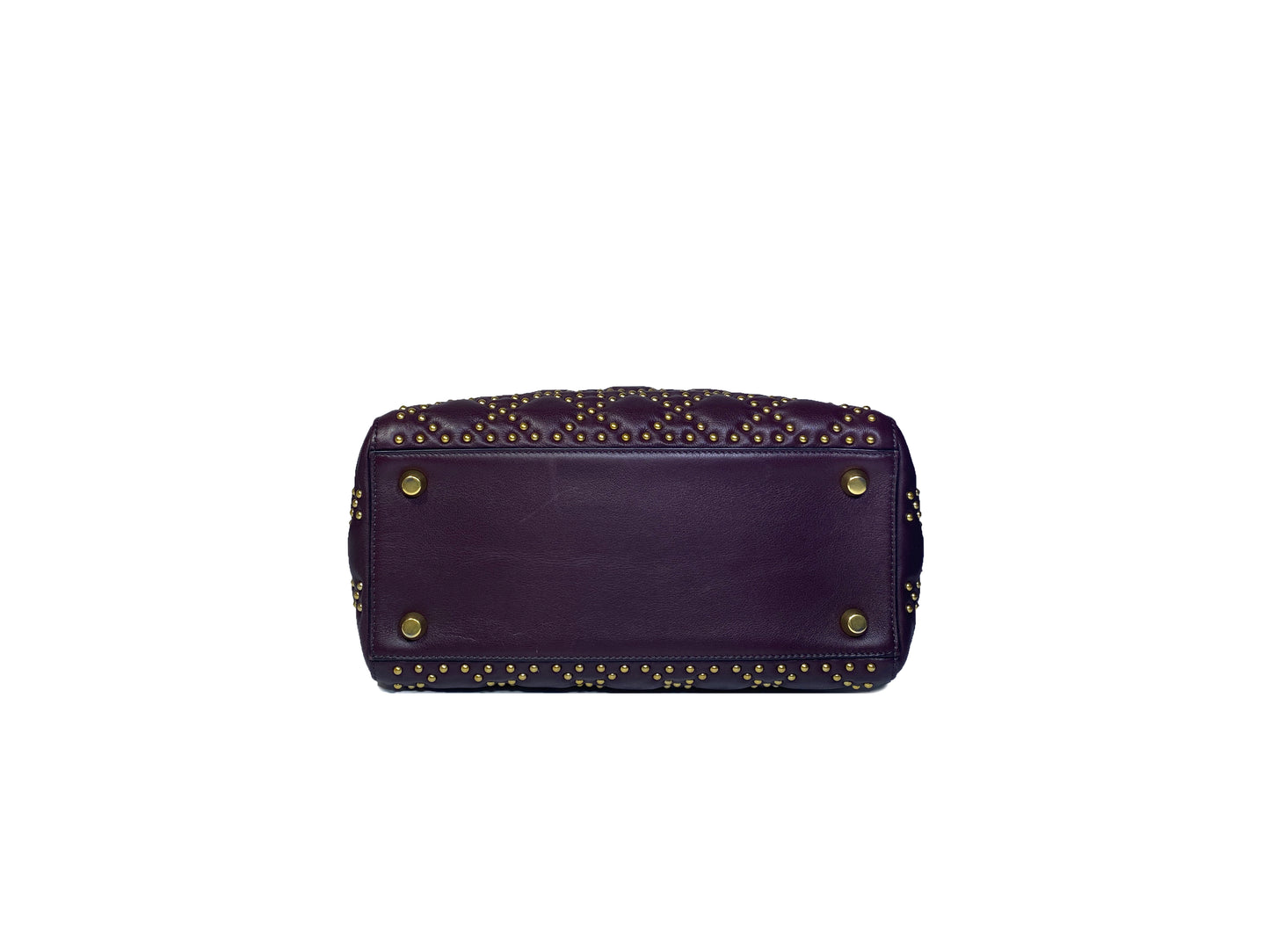 Christian Dior Lady Dior Cannage Studded Burgundy