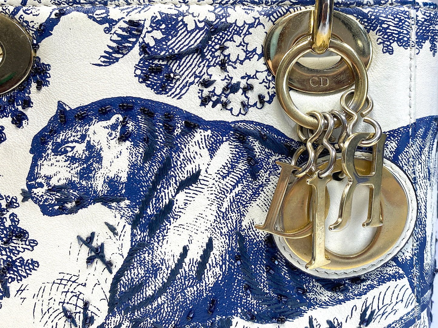 Christian Dior Mini Lady Dior Toile De Joey Embroidery