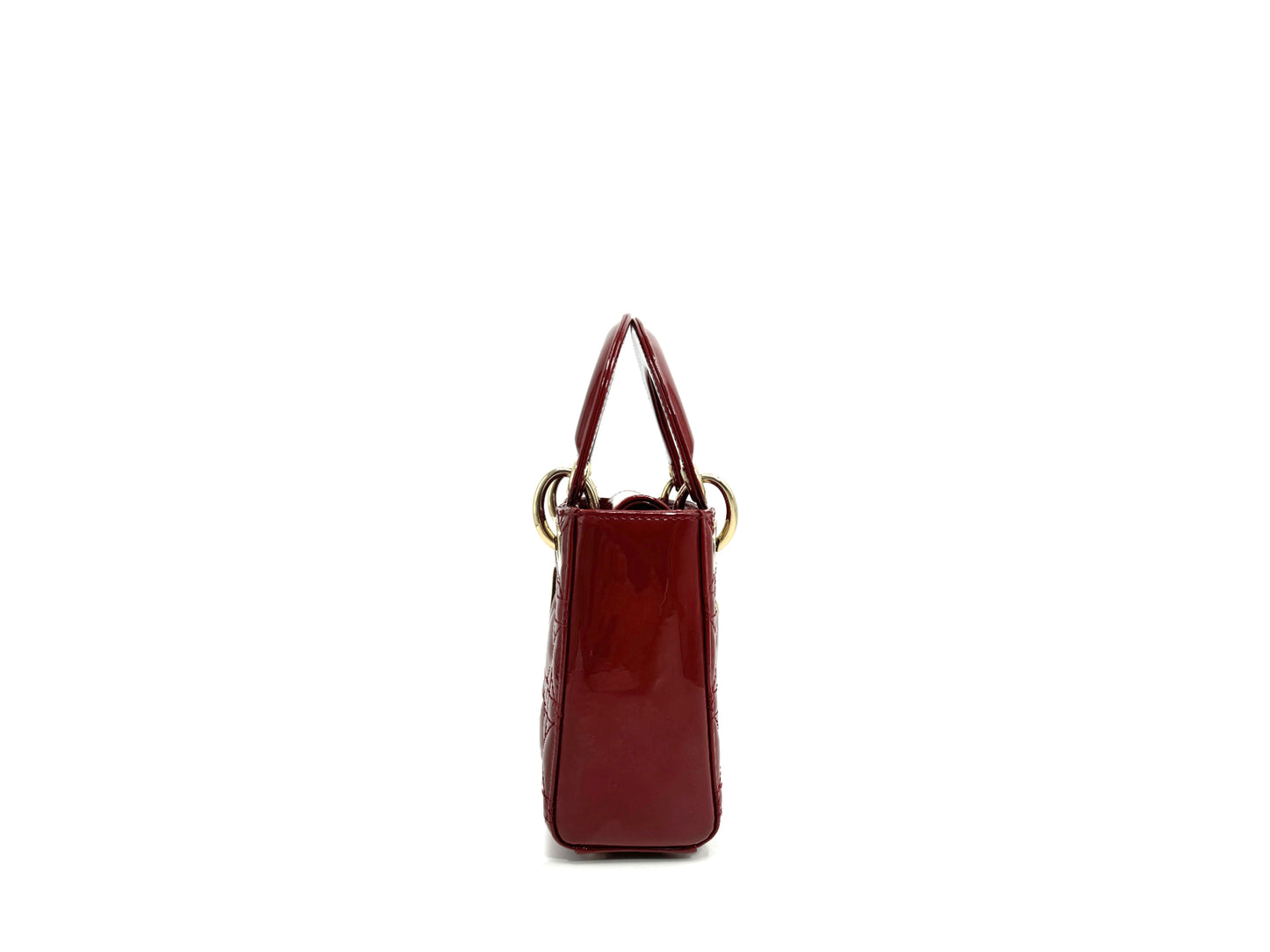 Christian Dior Lady Mini Chain Patent Red