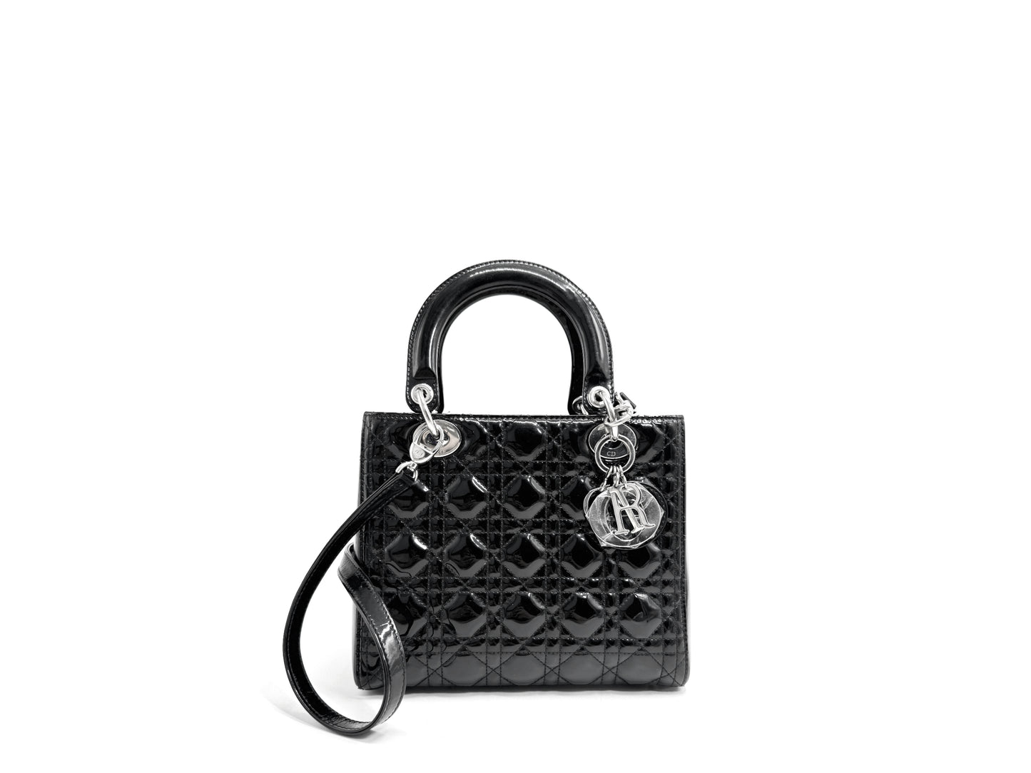 Christian Dior Patent Lady Medium Black
