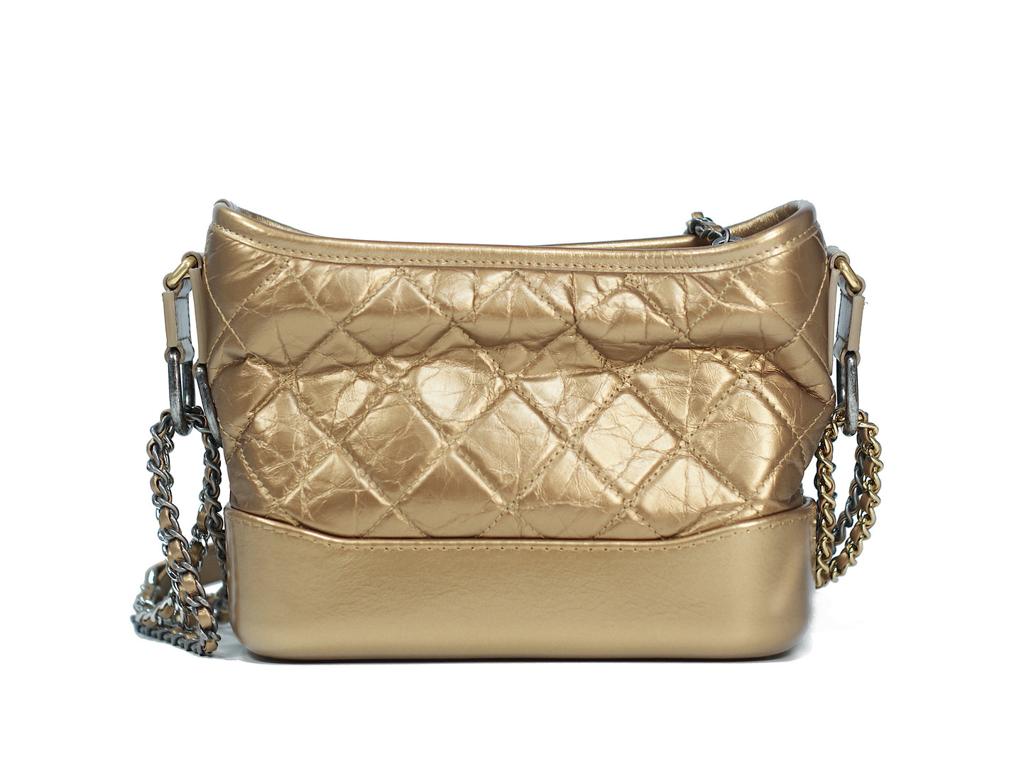 Chanel Gabrielle Aged Calf Skin Bronze Chain Bag Small