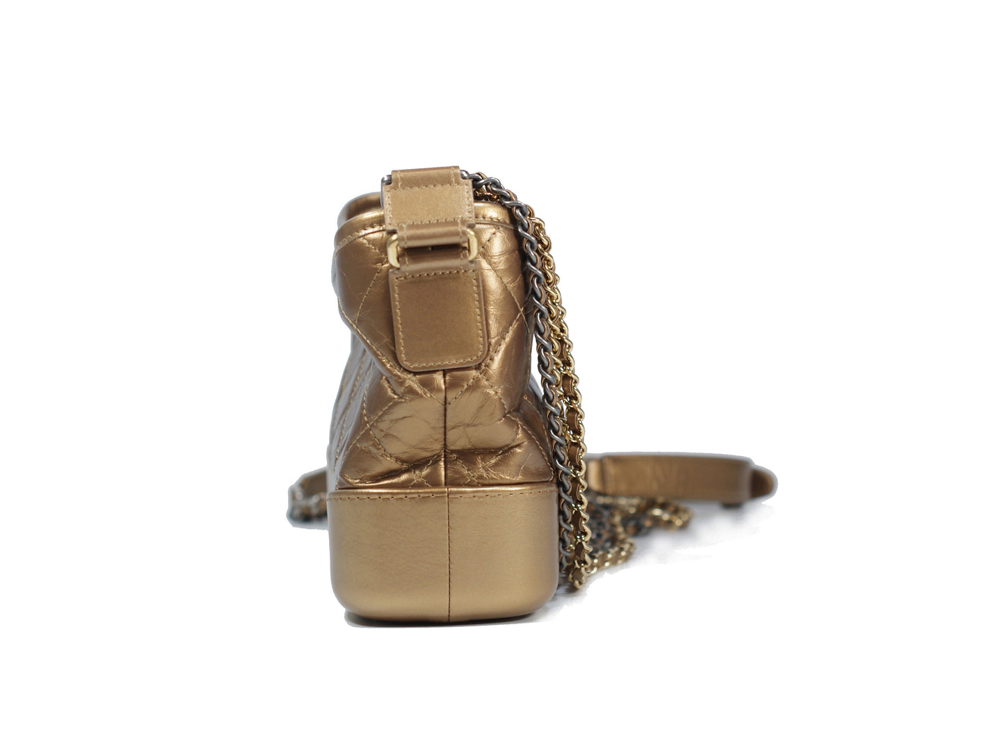 Chanel Gabrielle Aged Calf Skin Bronze Chain Bag Small