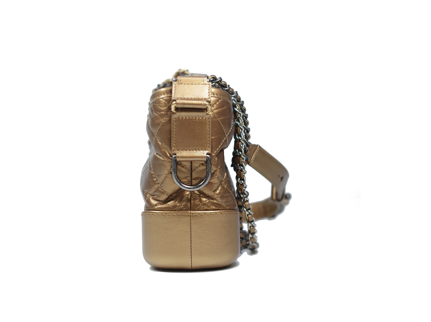 Chanel Gabrielle Aged Calf Skin Bronze Chain Bag Small