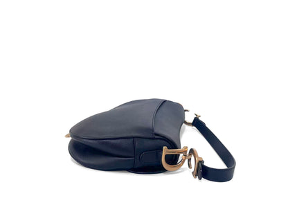 Christian Dior Saddle Medium Grained Calfskin Black