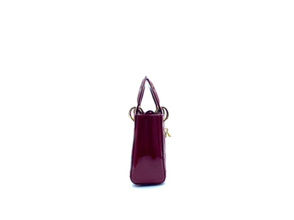 Christian Dior Lady Mini Patent Red
