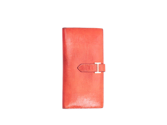 Hermes Bearn Wallet Orange Unisex