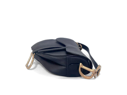 Christian Dior Saddle Medium Grained Calfskin Black