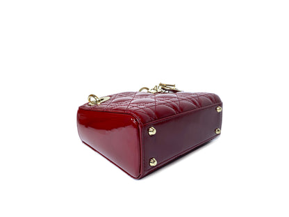 Christian Dior Lady Dior Mini Patent Red