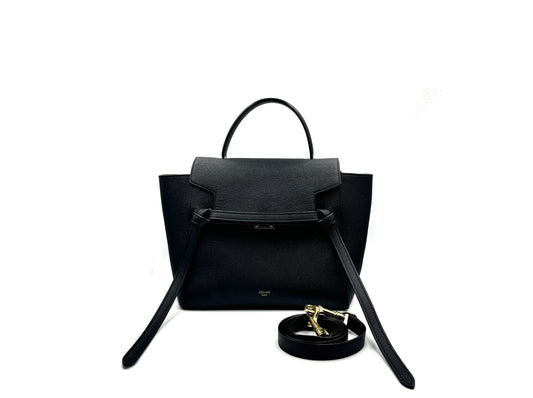 Celine Micro Belt Tote Bag Black