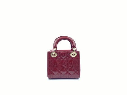 Christian Dior Lady Mini Patent Red