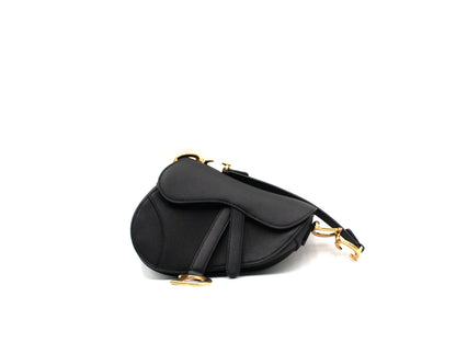 Christian Dior Saddle Bag Mini Black Caviar