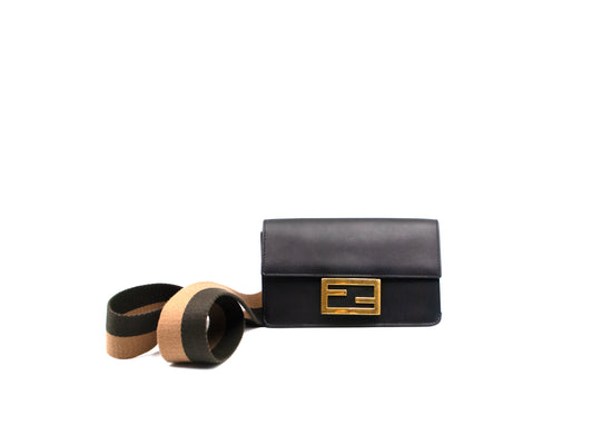 Fendi Mini Baguette Shoulder Bag Black