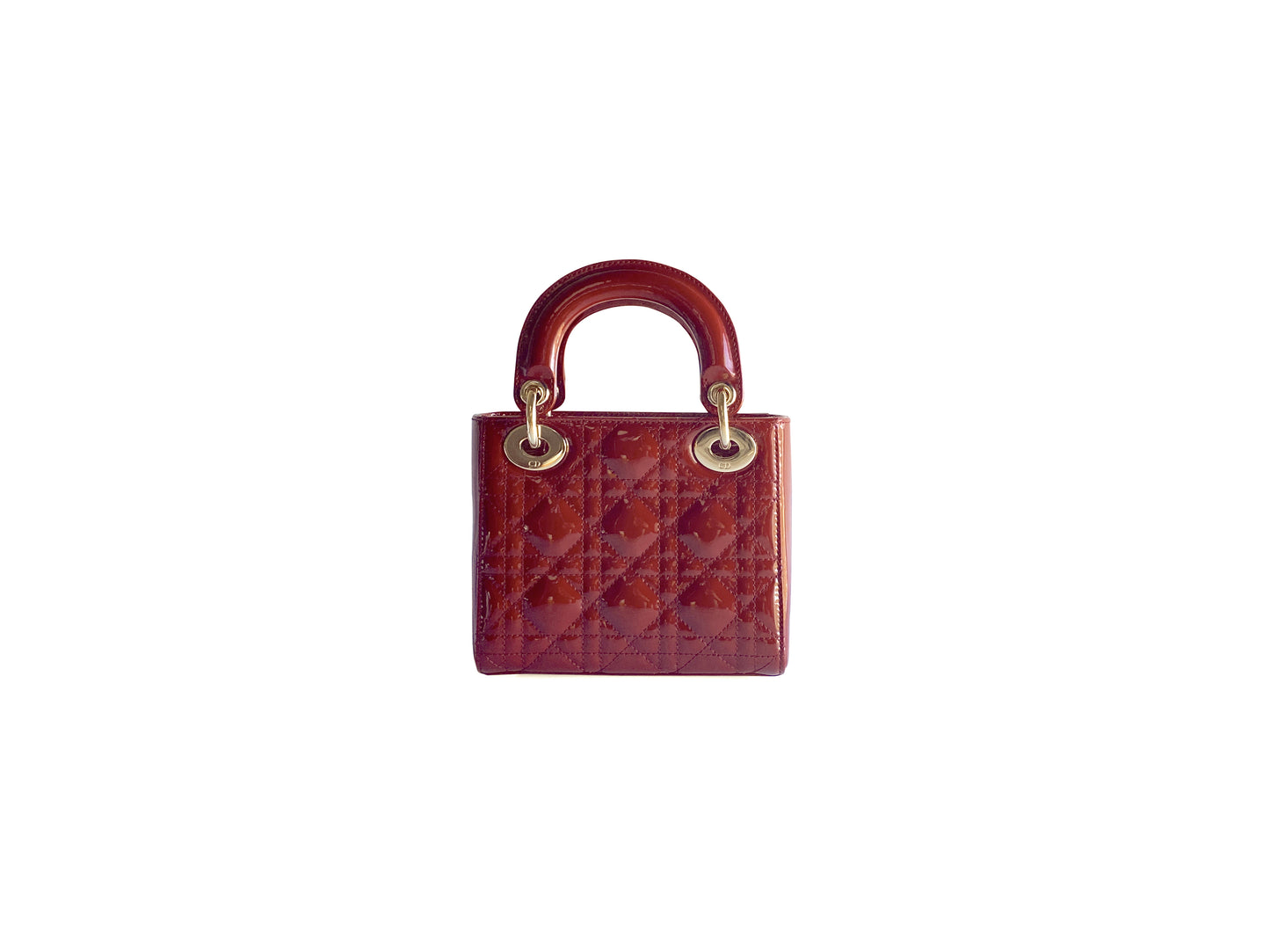 Christian Dior Lady Mini Patent Red