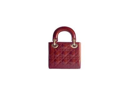 Christian Dior Lady Mini Patent Red