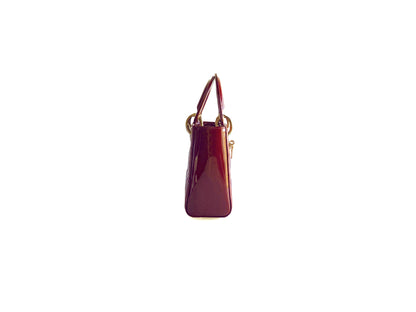 Christian Dior Lady Mini Patent Red