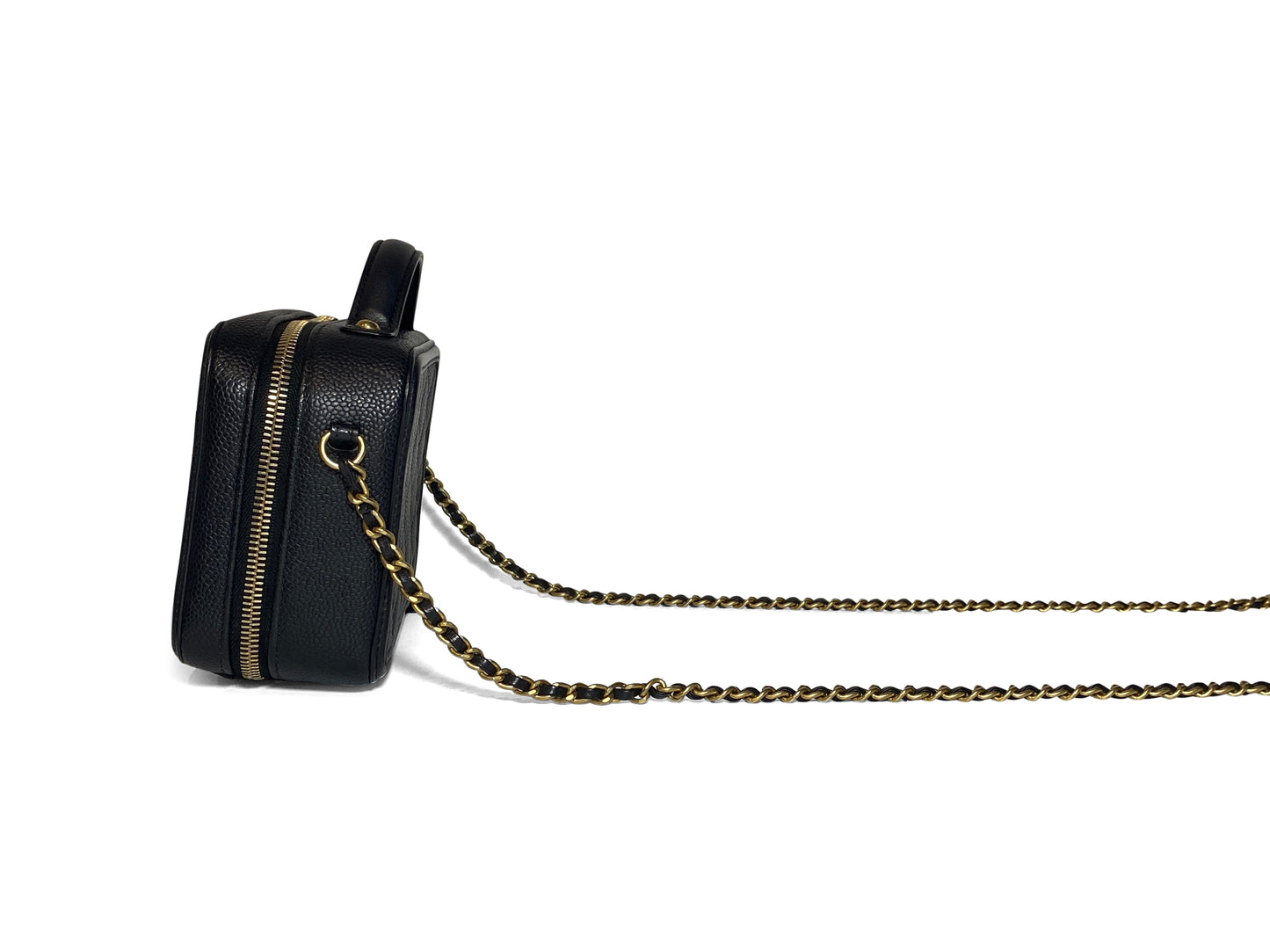 Chanel Caviar Filigree Camera Vanity Black Small