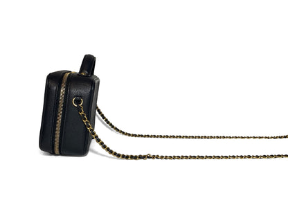 Chanel Caviar Filigree Camera Vanity Black Small