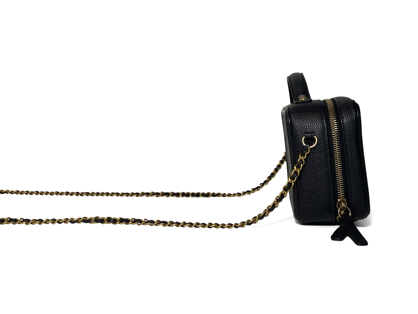 Chanel Caviar Filigree Camera Vanity Black Small