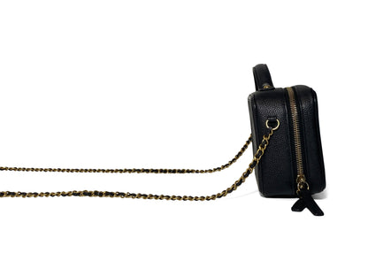 Chanel Caviar Filigree Camera Vanity Black Small