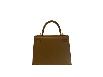Hermes Kelly 25 Sellier Bronz U8 Madame Stamp Z