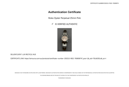 CERTIFICATE NUMBER:250210-F602-76080874