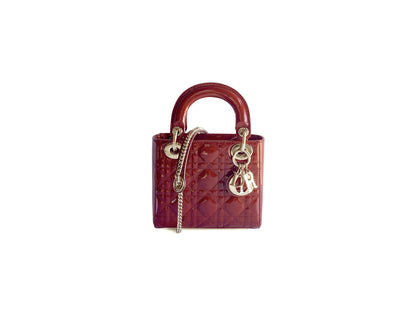 Christian Dior Lady Mini Patent Red
