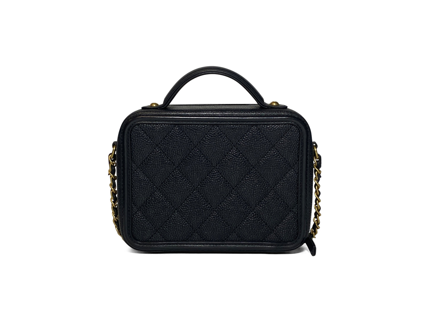 Chanel Caviar Filigree Camera Vanity Black Small