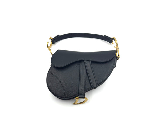 Christian Dior Saddle Bag Mini Black Caviar
