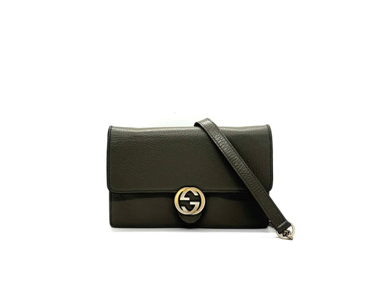 Gucci Interlocking G Wallet on Chain Crossbag Grey