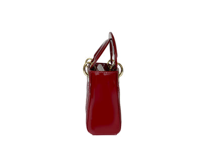 Christian Dior Lady Dior Mini Patent Red