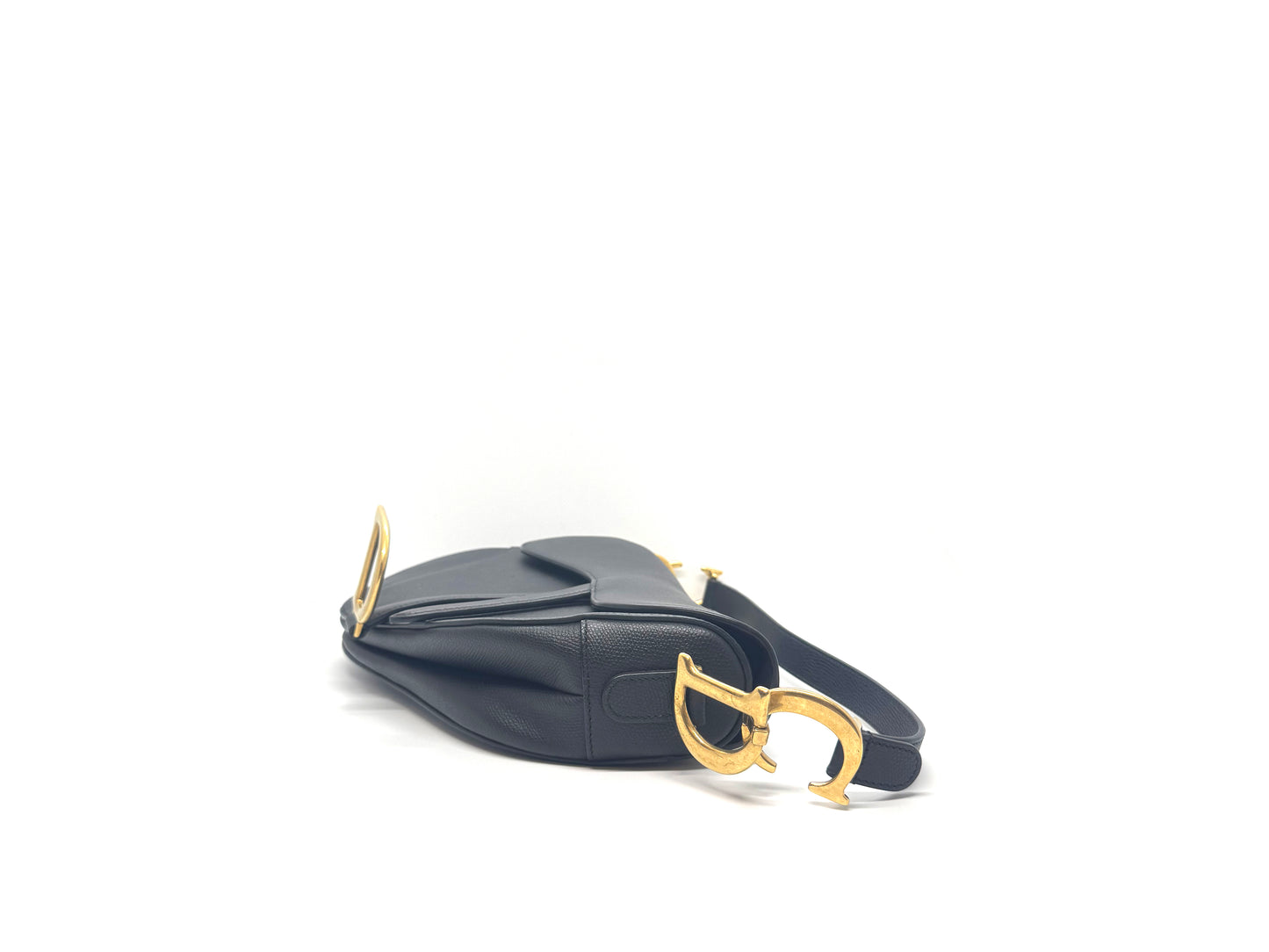 Christian Dior Saddle Medium Grained Calfskin Black