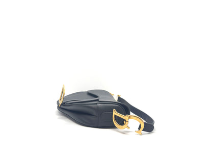Christian Dior Saddle Medium Grained Calfskin Black