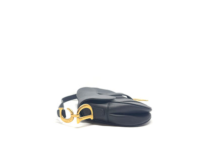 Christian Dior Saddle Medium Grained Calfskin Black