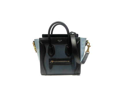 Celine Nano Luggage 20cm Multicolor Blue