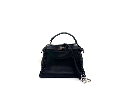 Fendi Peekaboo Mini Braided Sides Black