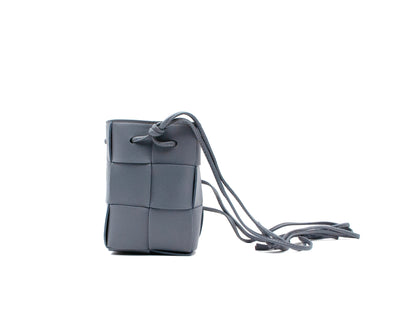 Bottega Veneta Mini Cassette Bucket Bag Charcoal Grey