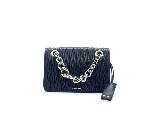 Miu Miu Chain Flap Bag Black