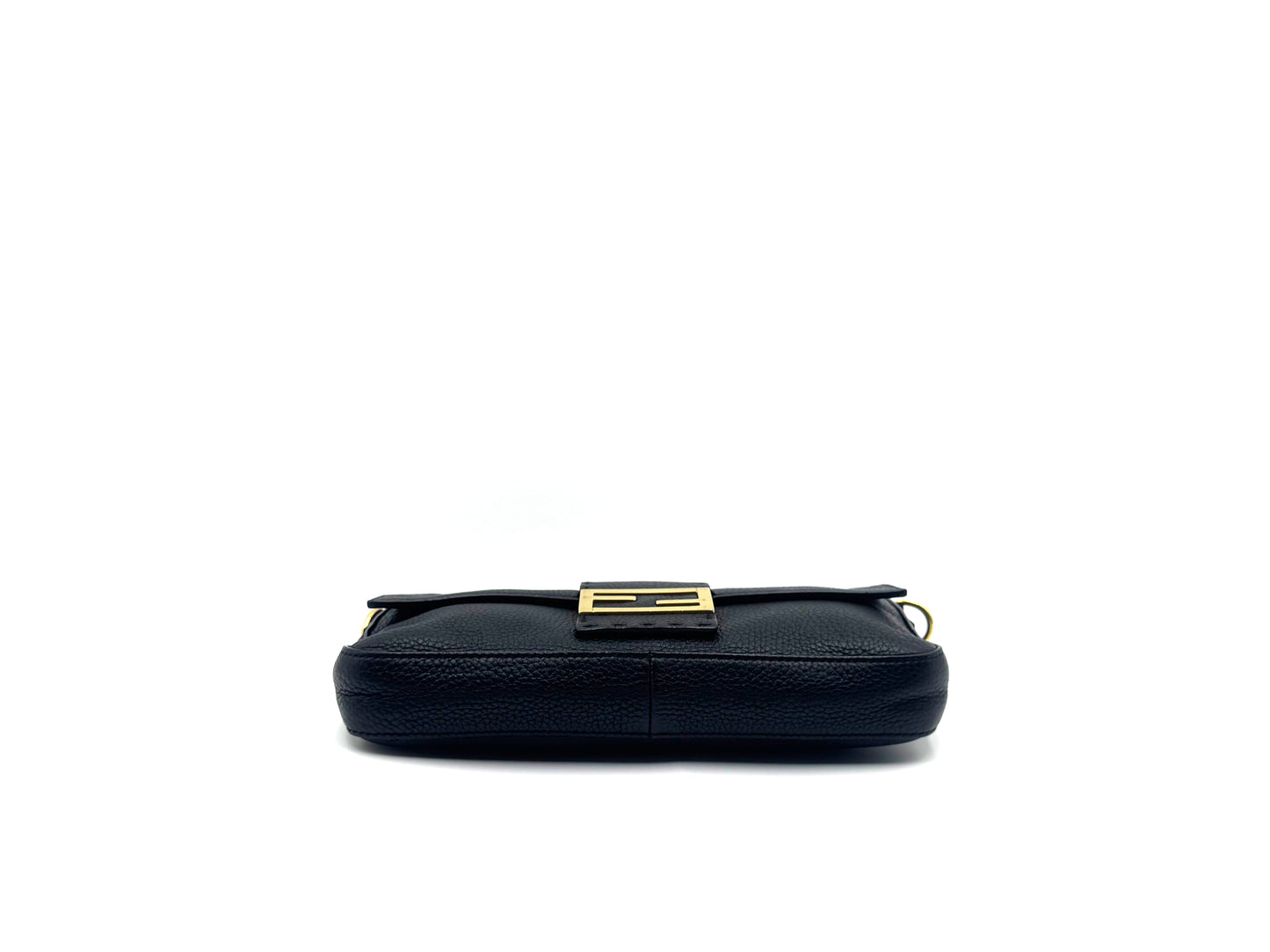 Fendi Baguette Leather Shoulder Bag Black